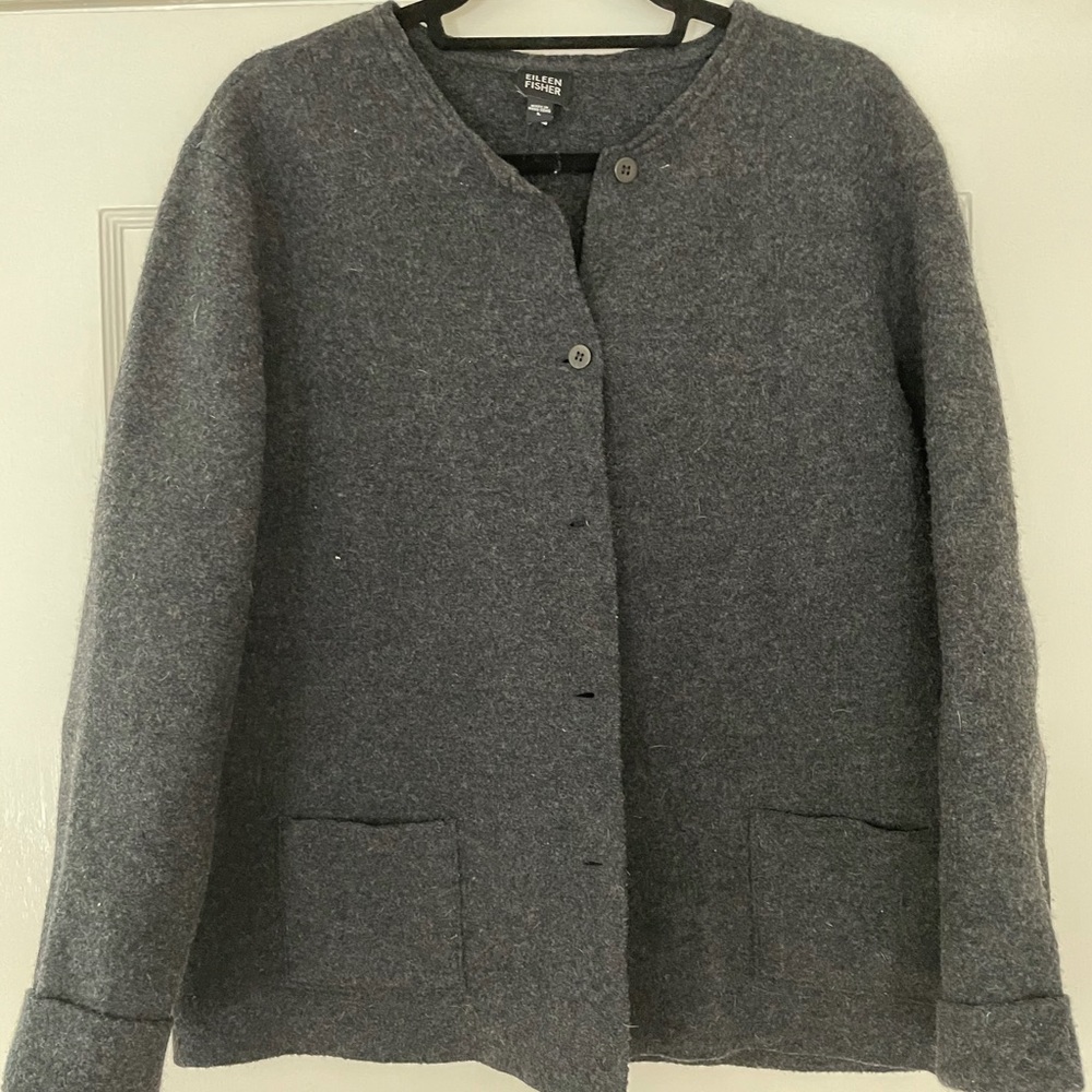 Eileen Fisher Felted Wool Cardigan